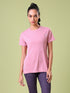 Women Self Design Slim Fit Crew Neck T-shirt with TECHNO COOL+