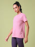 Women Self Design Slim Fit Crew Neck T-shirt with TECHNO COOL+