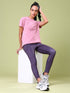 Women Self Design Slim Fit Crew Neck T-shirt with TECHNO COOL+