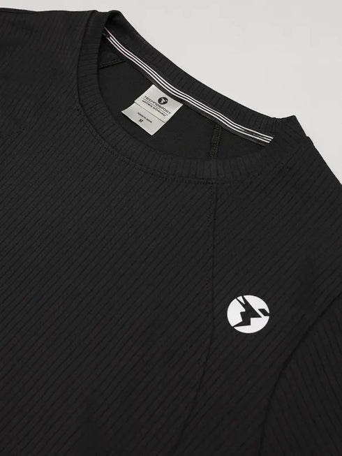 Women Self Design Slim Fit Crew Neck T-shirt with TECHNO COOL+