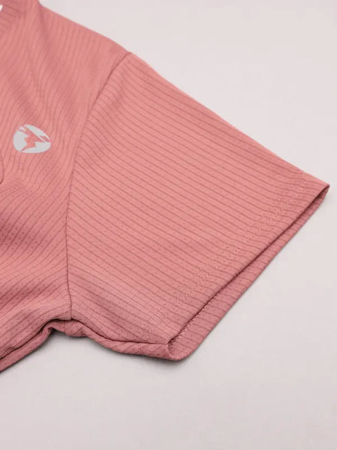 Women Self Design Slim Fit Crew Neck T-shirt with TECHNO COOL+