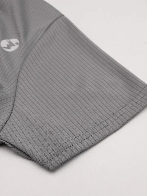 Women Self Design Slim Fit Crew Neck T-shirt with TECHNO COOL+