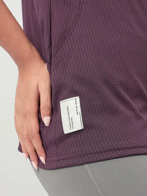 Women Self Design Slim Fit Crew Neck T-shirt with TECHNO COOL+