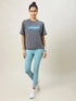Women Printed Boxy Fit Crew Neck T-shirt with TECHNO COOL+