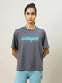 Women Printed Boxy Fit Crew Neck T-shirt with TECHNO COOL+