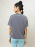 Women Printed Boxy Fit Crew Neck T-shirt with TECHNO COOL+