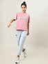 Women Printed Boxy Fit Crew Neck T-shirt with TECHNO COOL+