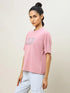 Women Printed Boxy Fit Crew Neck T-shirt with TECHNO COOL+
