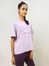 Women Printed Boxy Fit Crew Neck T-shirt with TECHNO COOL+