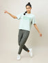 Women Printed Boxy Fit Crew Neck T-shirt with TECHNO COOL+