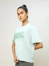 Women Printed Boxy Fit Crew Neck T-shirt with TECHNO COOL+