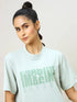 Women Printed Boxy Fit Crew Neck T-shirt with TECHNO COOL+
