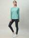 Women Solid Slim Fit Crew Neck T-shirt with TECHNO COOL+