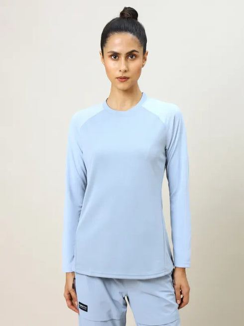 Women Solid Slim Fit Crew Neck T-shirt with TECHNO COOL+
