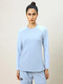 Women Solid Slim Fit Crew Neck T-shirt with TECHNO COOL+