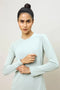 Women Solid Slim Fit Crew Neck T-shirt with TECHNO COOL+