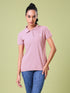 Women Solid Slim Fit Polo T-shirt with MATPIQ