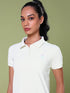 Women Solid Slim Fit Polo T-shirt with MATPIQ