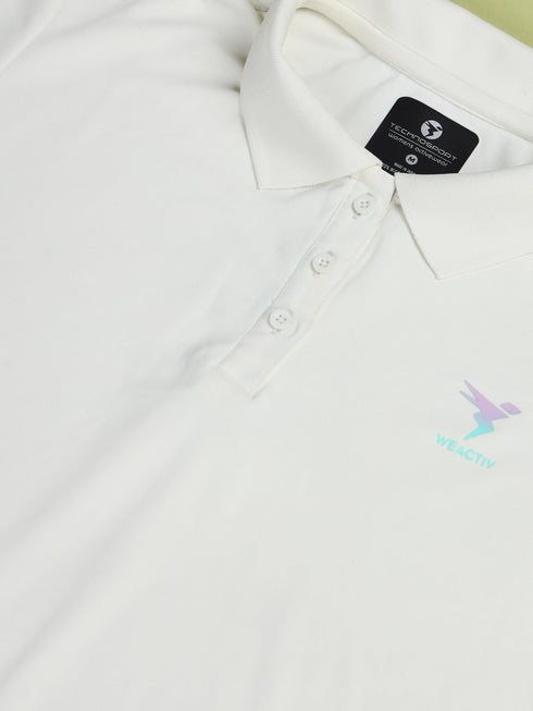 Women Solid Slim Fit Polo T-shirt with MATPIQ