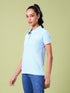 Women Solid Slim Fit Polo T-shirt with MATPIQ