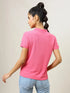 Women Solid Slim Fit Polo T-shirt with MATPIQ