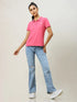 Women Solid Slim Fit Polo T-shirt with MATPIQ
