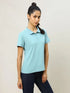 Women Solid Slim Fit Polo T-shirt with MATPIQ