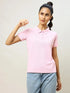 Women Solid Slim Fit Polo T-shirt with MATPIQ