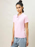Women Solid Slim Fit Polo T-shirt with MATPIQ