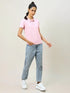 Women Solid Slim Fit Polo T-shirt with MATPIQ