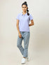 Women Solid Slim Fit Polo T-shirt with MATPIQ