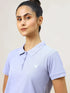 Women Solid Slim Fit Polo T-shirt with MATPIQ