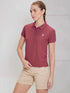 Women Solid Slim Fit Polo T-shirt with MATPIQ
