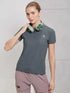 Women Solid Slim Fit Polo T-shirt with MATPIQ