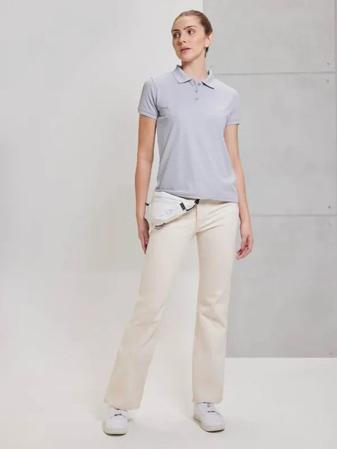 Women Solid Slim Fit Polo T-shirt with MATPIQ