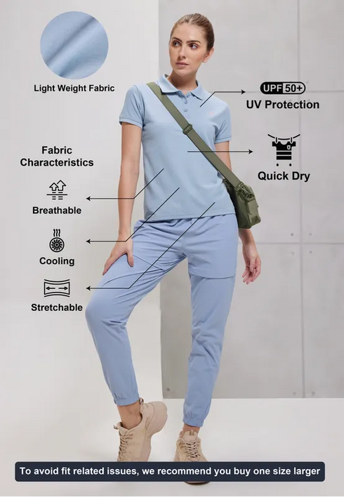 Women Solid Slim Fit Polo T-shirt with MATPIQ