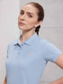 Women Solid Slim Fit Polo T-shirt with MATPIQ