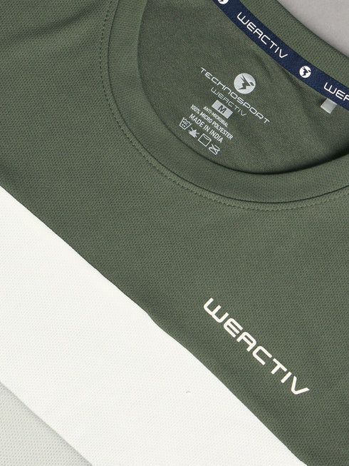 Women Colorblock Slim Fit Round Neck Sports T-shirt with TECHNOCOOL+