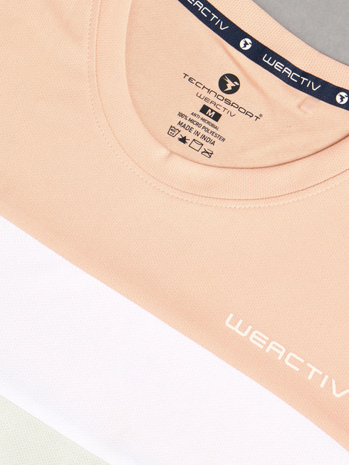Women Colorblock Slim Fit Round Neck Sports T-shirt with TECHNOCOOL+
