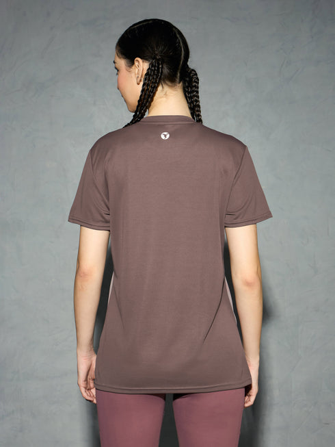 Women Colorblock Slim Fit Round Neck Sports T-shirt with TECHNOCOOL+