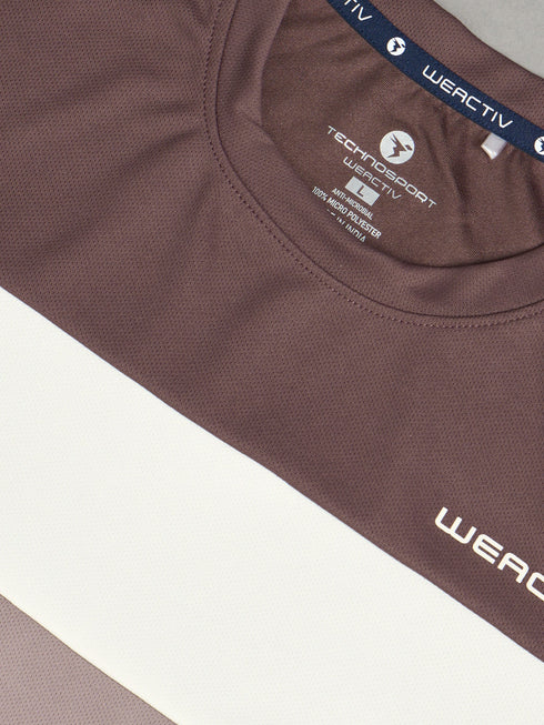 Women Colorblock Slim Fit Round Neck Sports T-shirt with TECHNOCOOL+