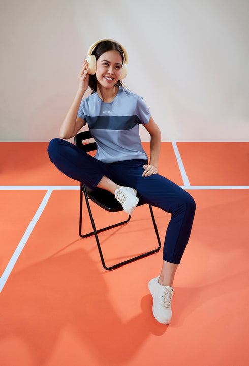 Women Solid Slim Fit Round Neck T-shirt with TECHNO COOL