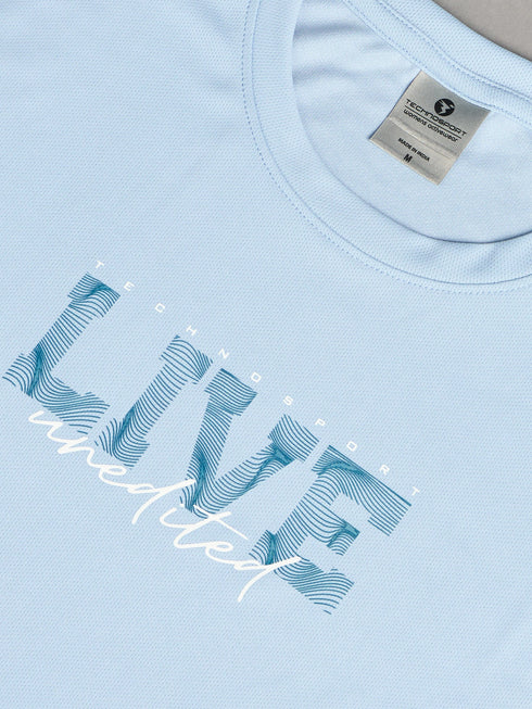 Women Printed Slim Fit Round Neck T-shirt with TECHNOCOOL+