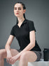 Women Solid Slim Fit Polo T-shirt with MATPIQ