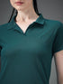 Women Solid Slim Fit Polo T-shirt with MATPIQ