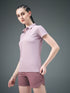 Women Solid Slim Fit Polo T-shirt with MATPIQ