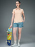 Women Solid Slim Fit Polo T-shirt with MATPIQ