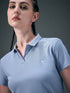 Women Solid Slim Fit Polo T-shirt with MATPIQ