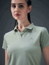 Women Solid Slim Fit Polo T-shirt with MATPIQ