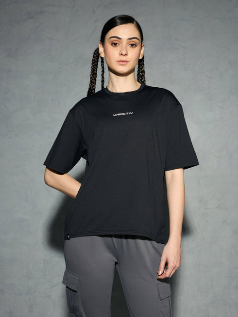 Women Printed Boxy Fit Round Neck T-shirt with COTFLEX